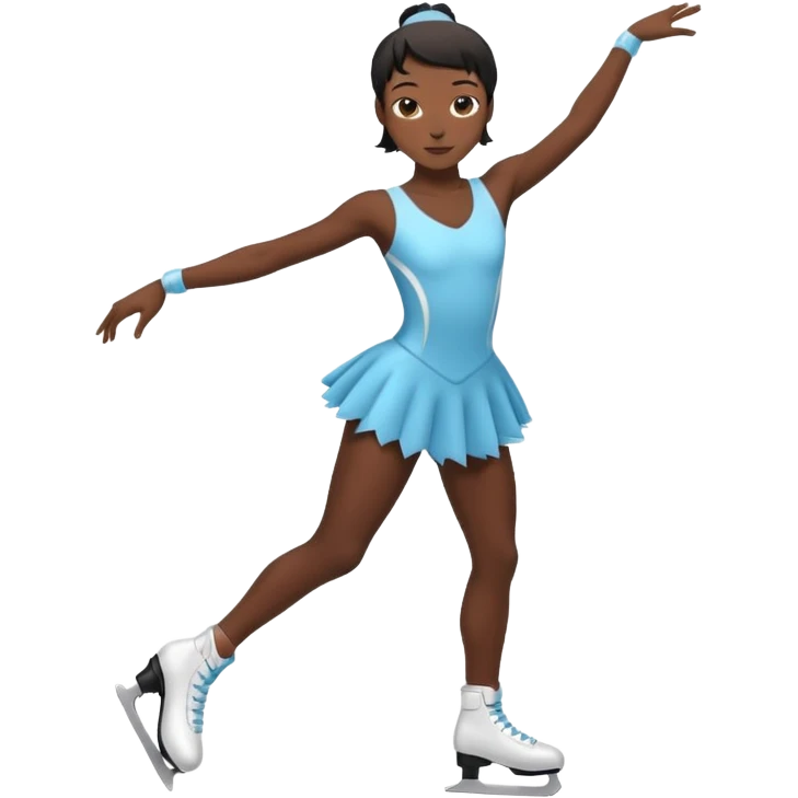 ice skater with black skin emoji