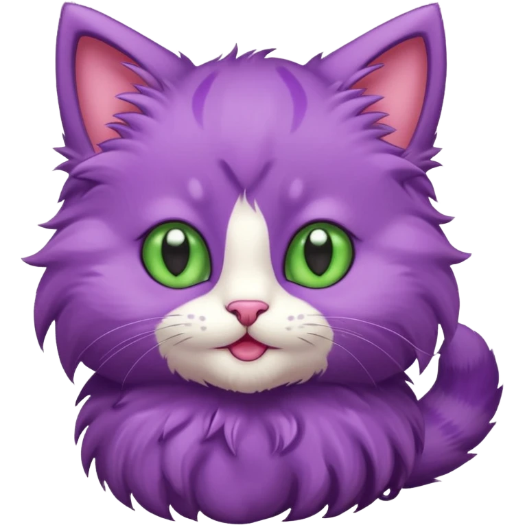 playful purple kitten, cartoon style emoji