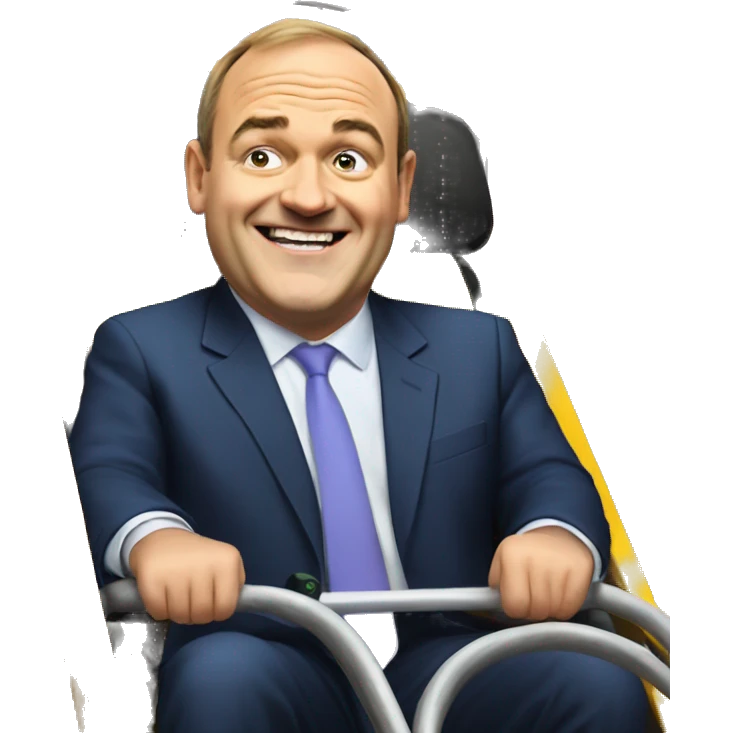 Liberal Democrat leader Ed Davey on a rollercoaster emoji