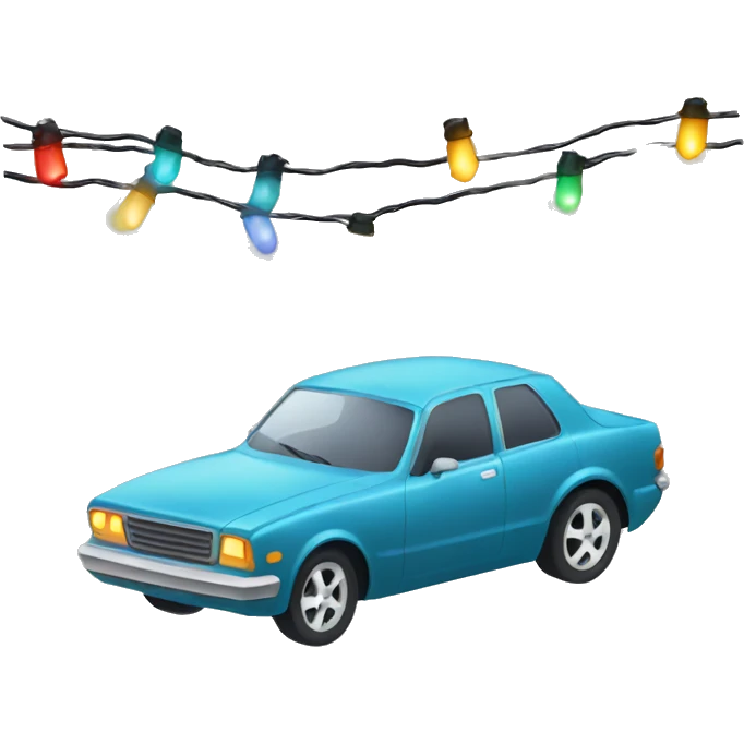 Car with Christmas lights  emoji