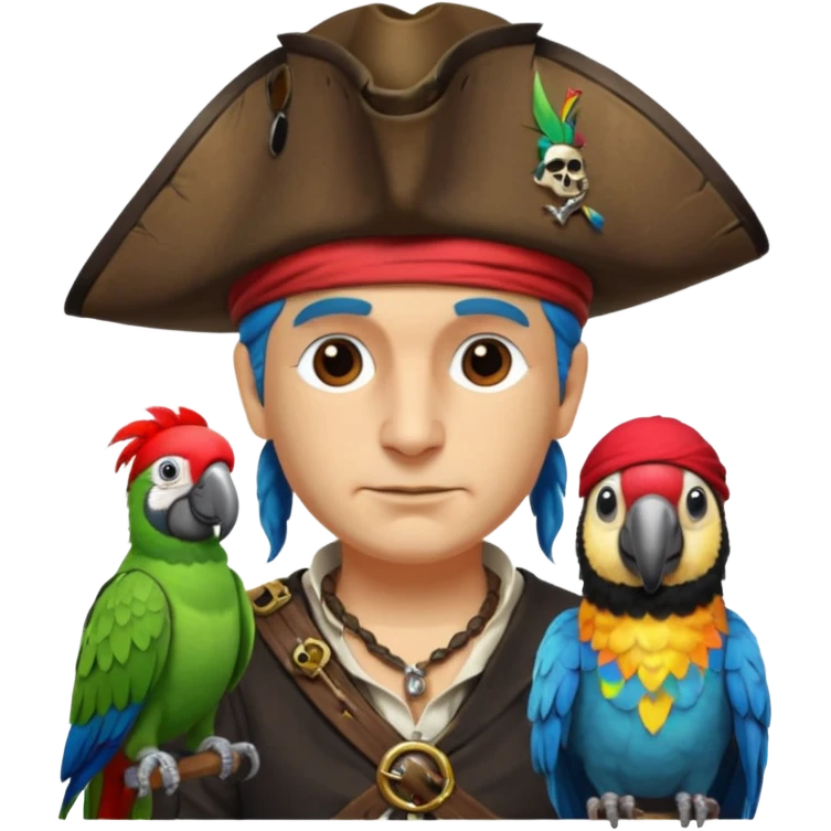 pirate and parrot emoji