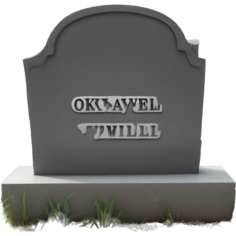 tombstone that says "okaywell" on it emoji