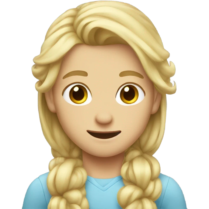 blonde boy with long hair with ponytail emoji