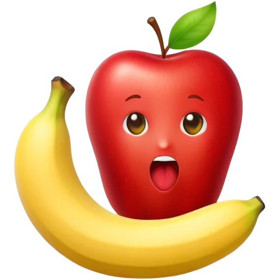 Apple eating a banana emoji