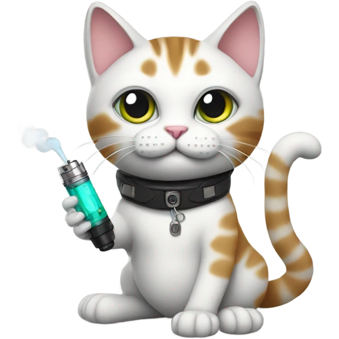 Cat with vape emoji