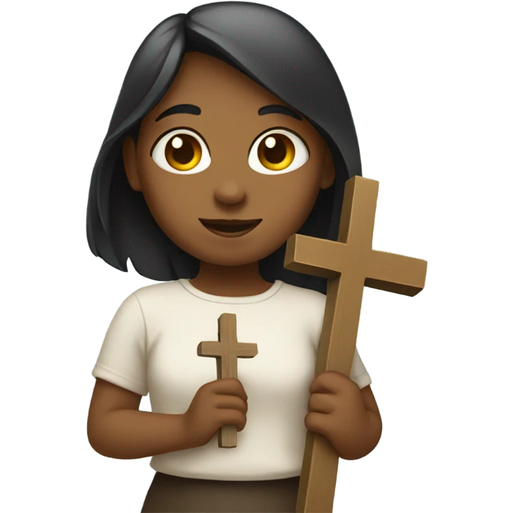 Girl with cross emoji