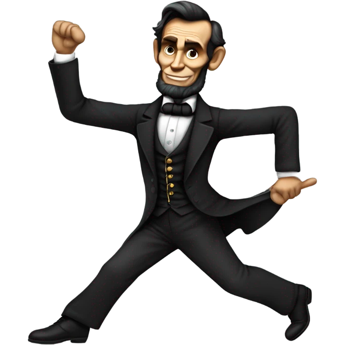Abraham Lincoln doing the whip and nae nae emoji
