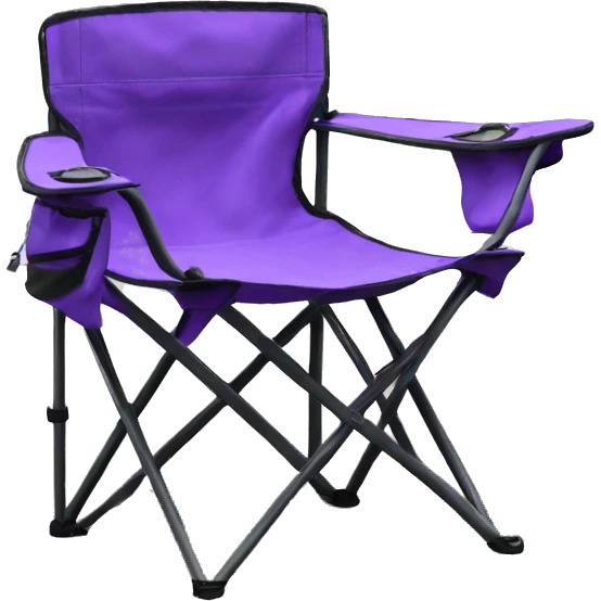 Realistic purple camping folding chair isolated.  emoji