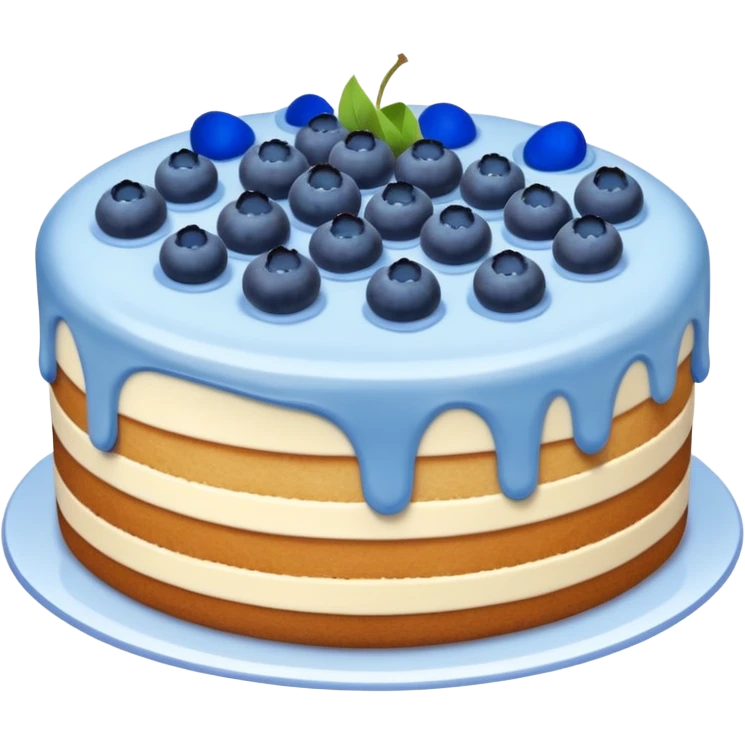 Cake with blueberries on top emoji