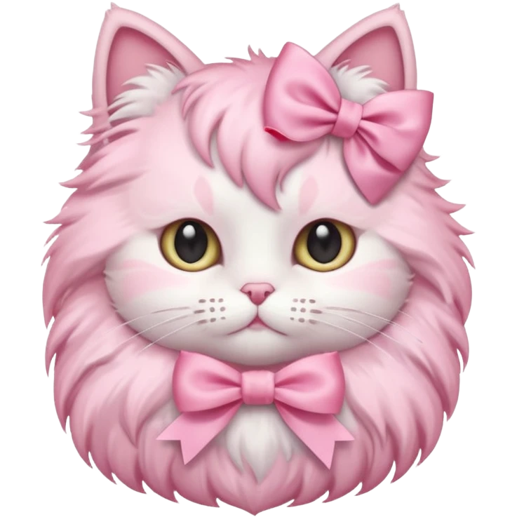 A pastel Pink cat 🐱 with a bow 🎀 emoji