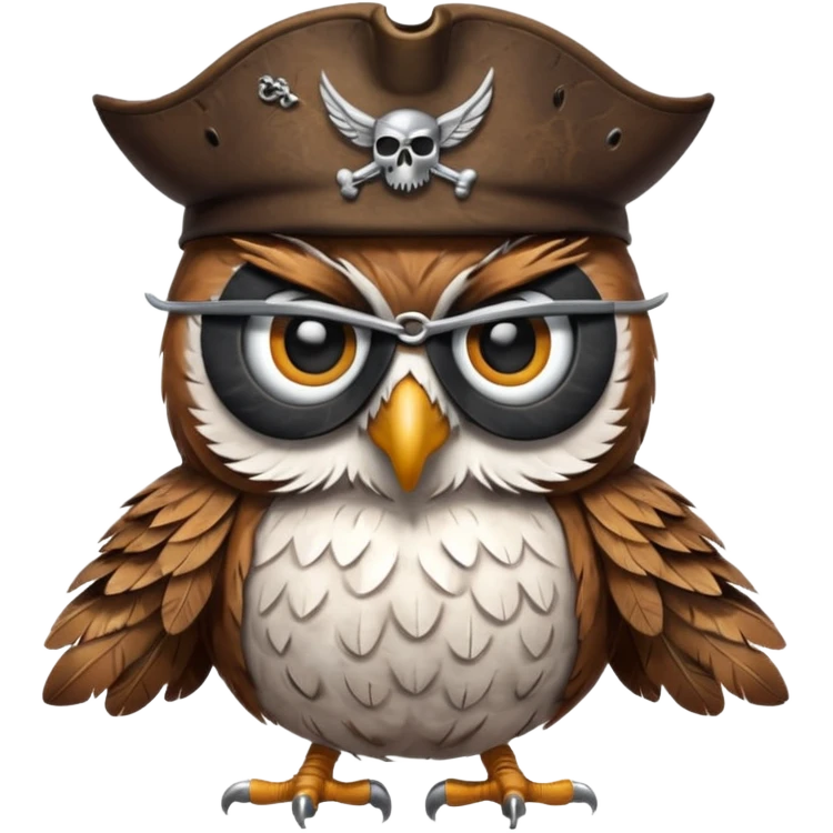 Un hiboux pirate emoji