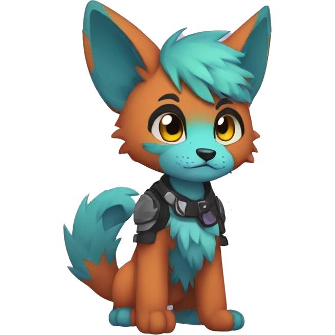 Edgy colorful anthro fursona Fakemon emoji