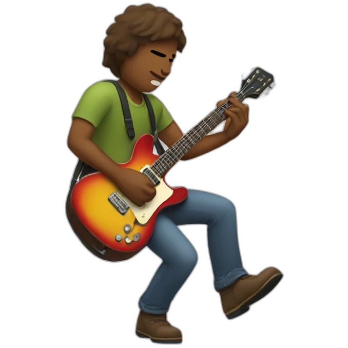 pitfall playing guitar emoji