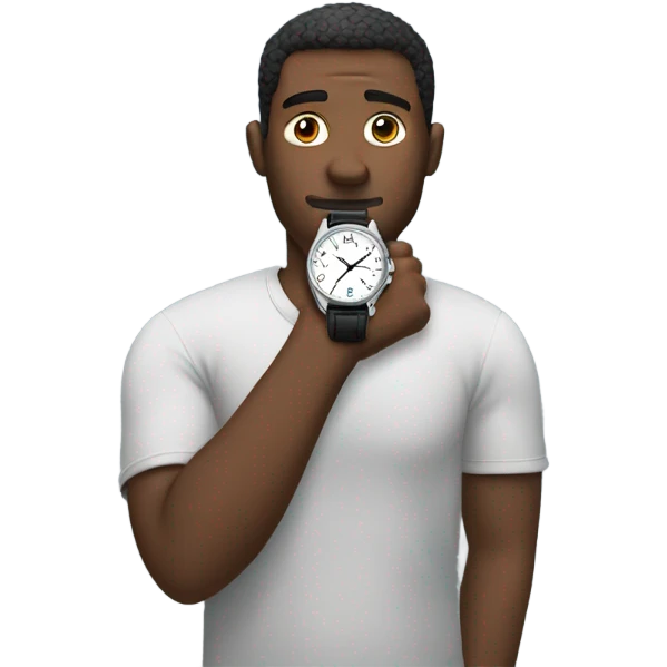 man looking at his watch on his wrist emoji