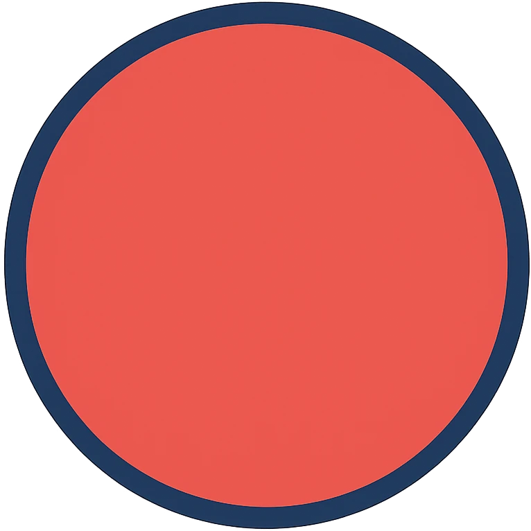 red sphere, flat style, no text emoji
