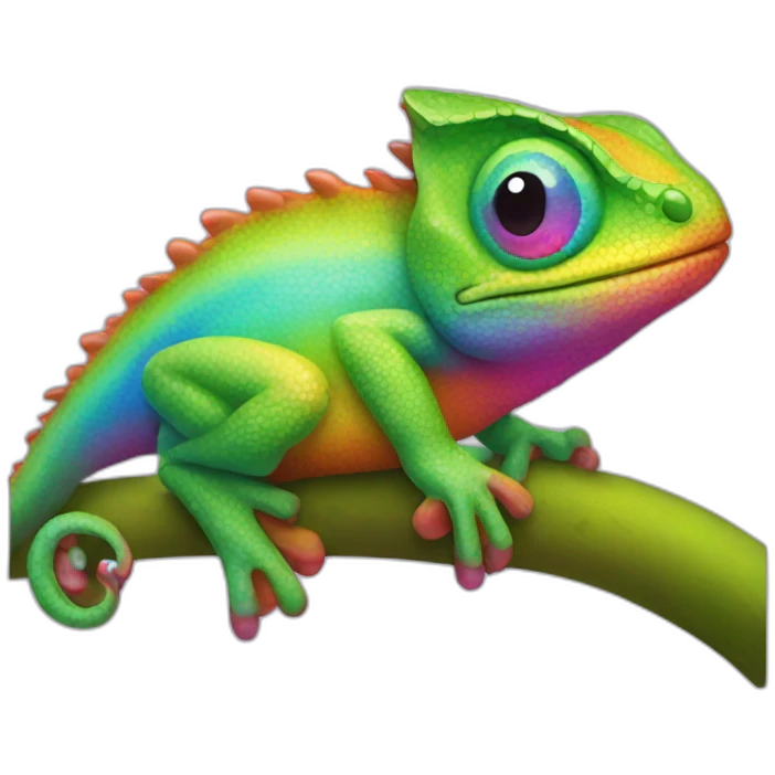 rainbow cameleon like ios emoji emoji