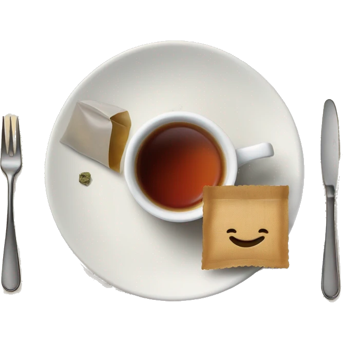 cup of tea cup on the plate with teabag next to it emoji