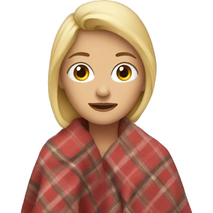 blonde woman in blanket emoji