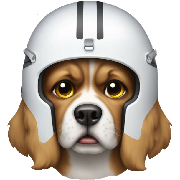 Dog angry wearing helmet  emoji