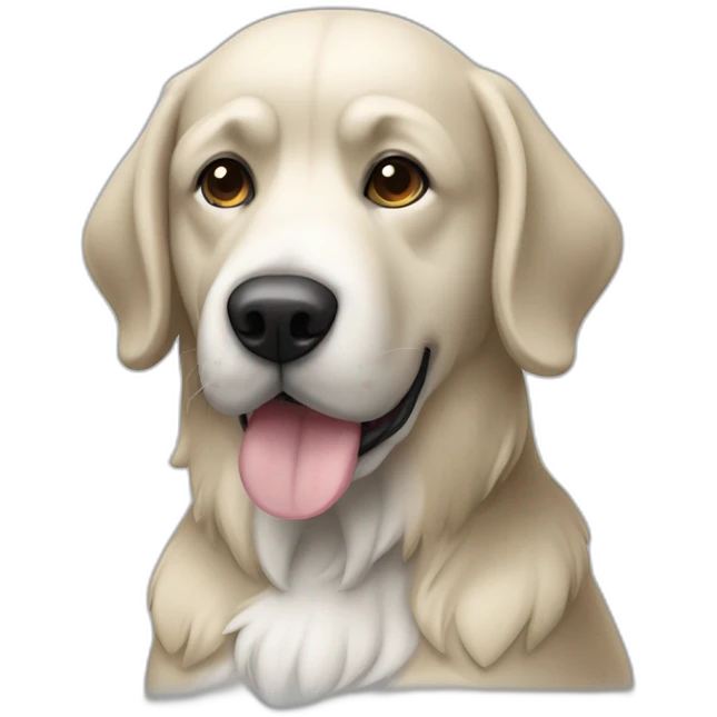 Schwarz weißer Hund schlappohren emoji