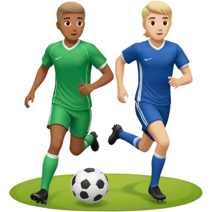 can you make two players passing the ball  in the art way i gave but you can improve the goal is i need to show that they are midfielders emoji