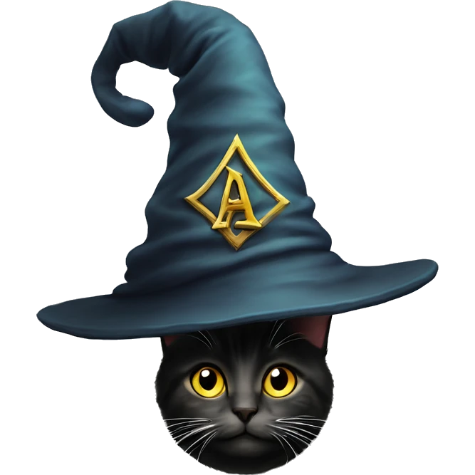 a wizard hat on top of a cat  emoji