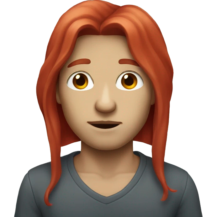 HUMAN WITH ELEPHANT Nose and red Long hair emoji