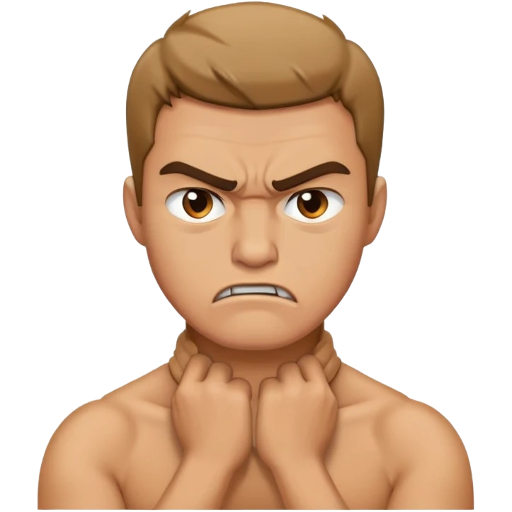 Man holding his neck angry emoji