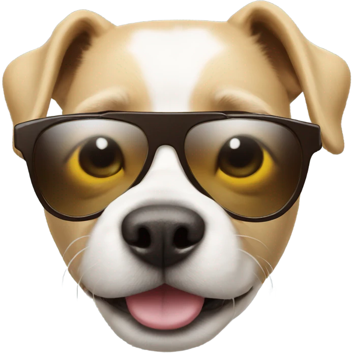 Funny dog wearing sunglasses emoji