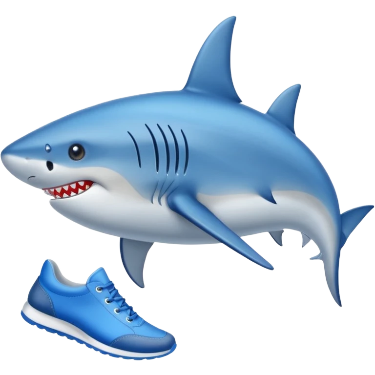 Tiburón con zapatos azules emoji
