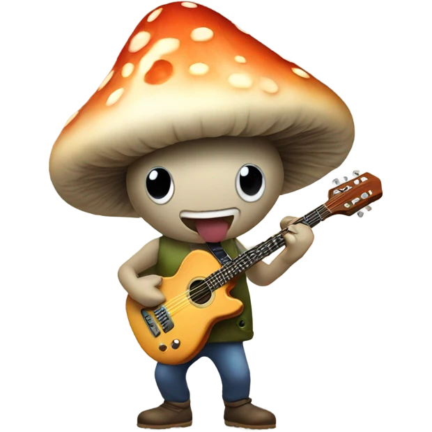 Mushroom playing guitar emoji
