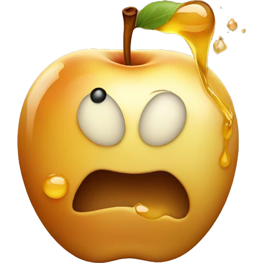 apple dipped in honey new years emoji