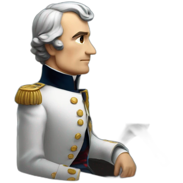 Napoléon assis regardant la mer au loin emoji