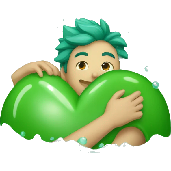 corazón verde agua  emoji