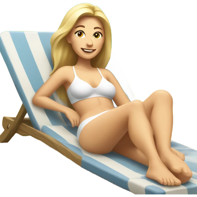 Caucasian ladies ￼laying on the beach  emoji