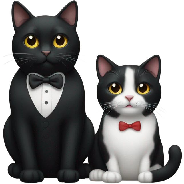 black cat and tuxedo cat  emoji
