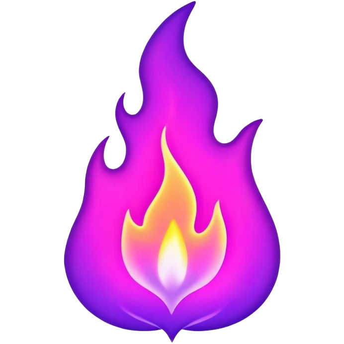outline violet neon flame emoji
