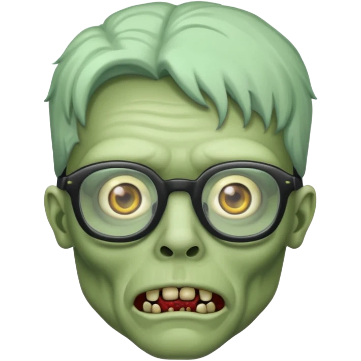 Zombie with big glasses more visible glasses, some difference between zombie and glasses emoji