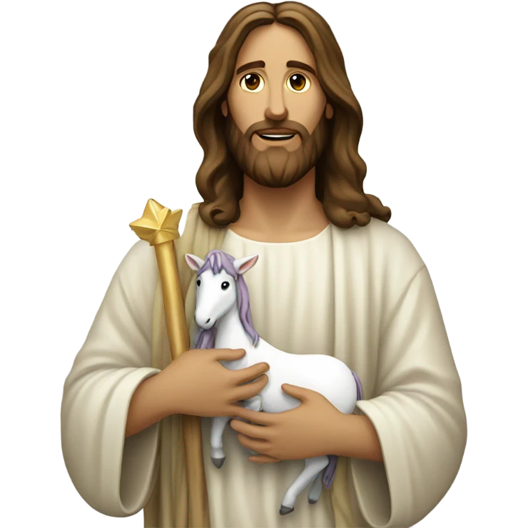 jesus holding unicorn emoji
