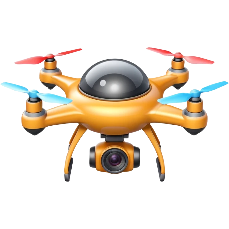 flying camera device object icon, small UFO shaped drone with camera lens, cute futuristic design, 3D cartoon, mobile game icon style, centered, clean background, no text, no watermark
 emoji