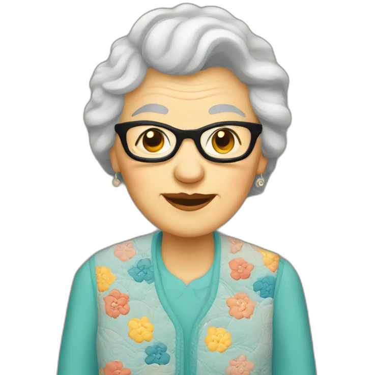 quilting grandma emoji