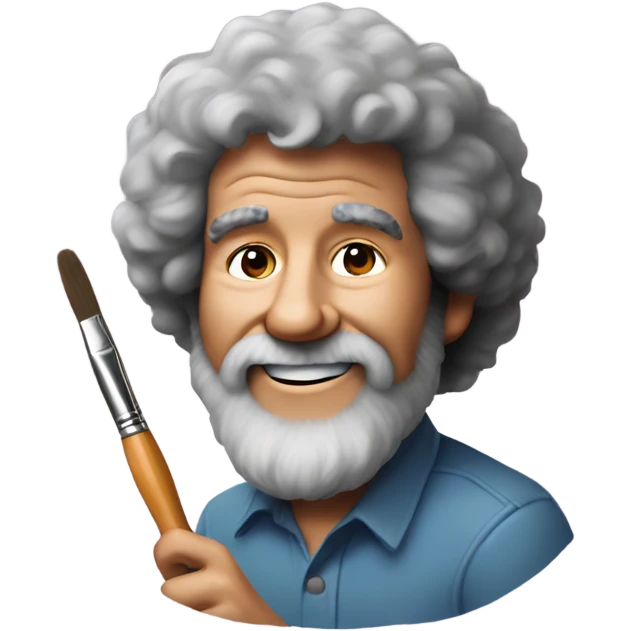 bob ross with a paintbrush emoji