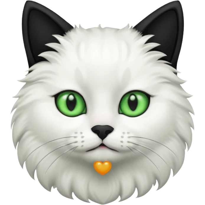 gatito blanco con orejas negras  emoji
