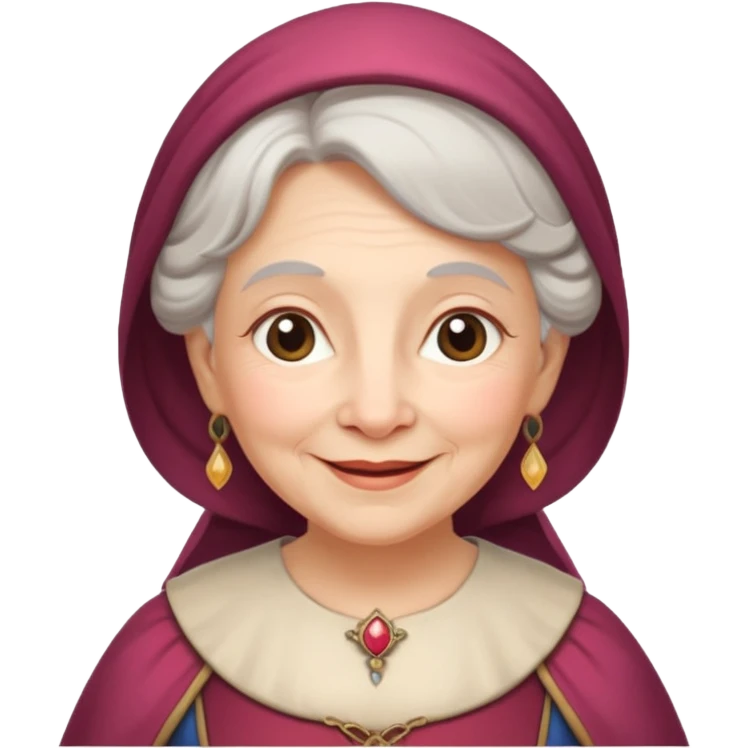 The kind and amiable grandmother in medieval fairy tales emoji