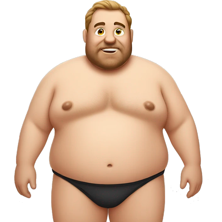 Shirtless fat man emoji