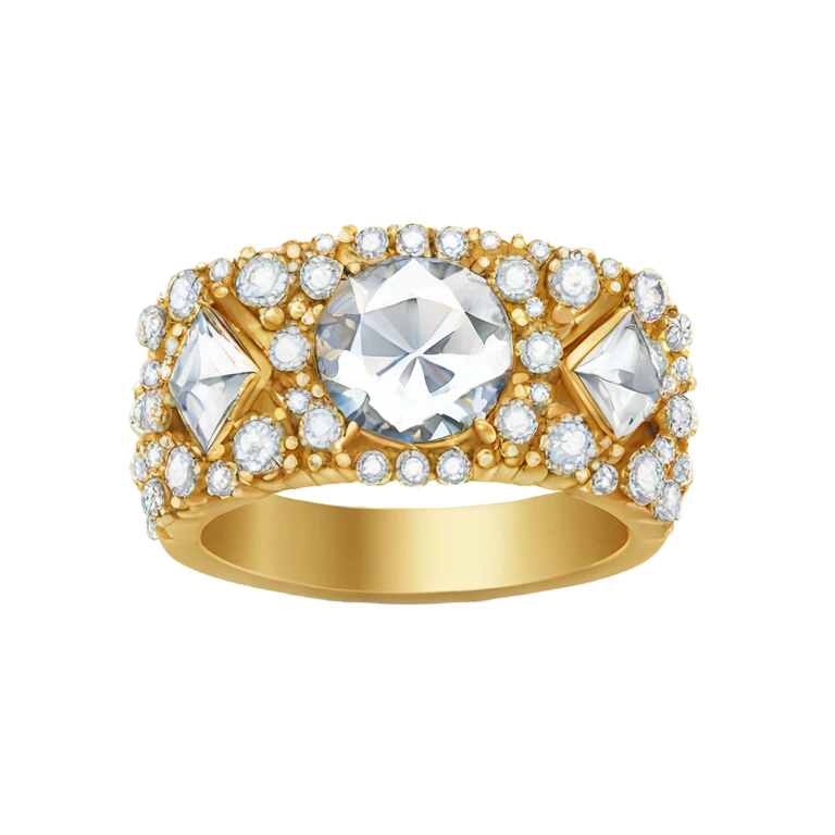 Gold diamond ring emoji