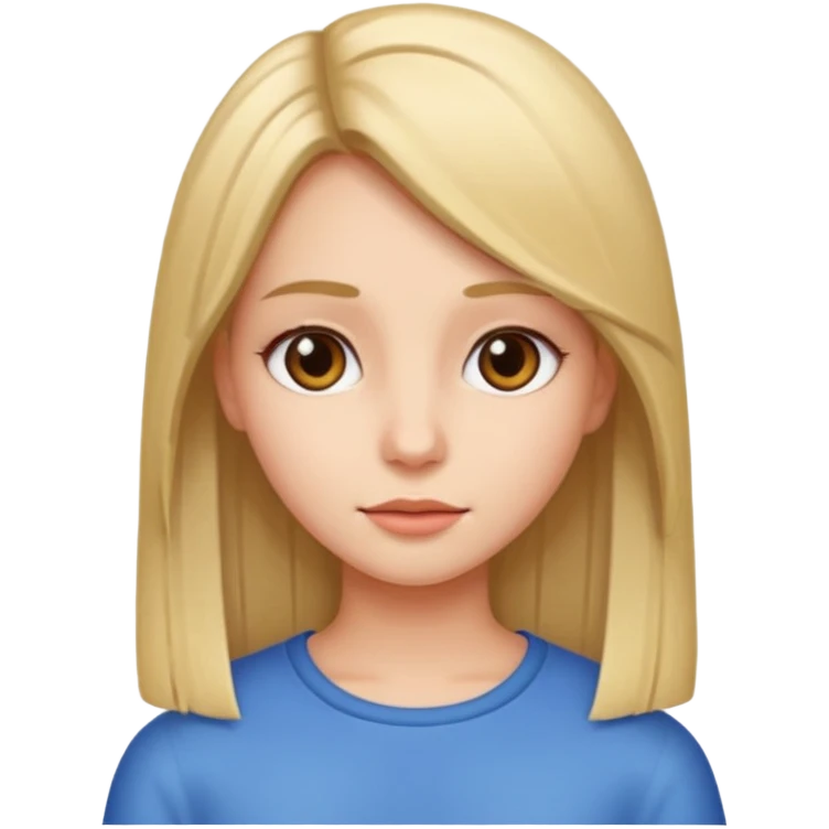 a girl with straight hair emoji
