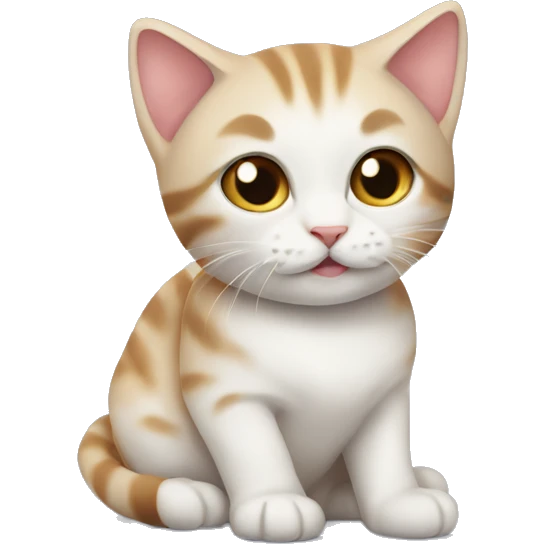 A kitten with a roll-up emoji