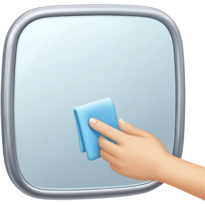 hand wiping a foggy mirror emoji