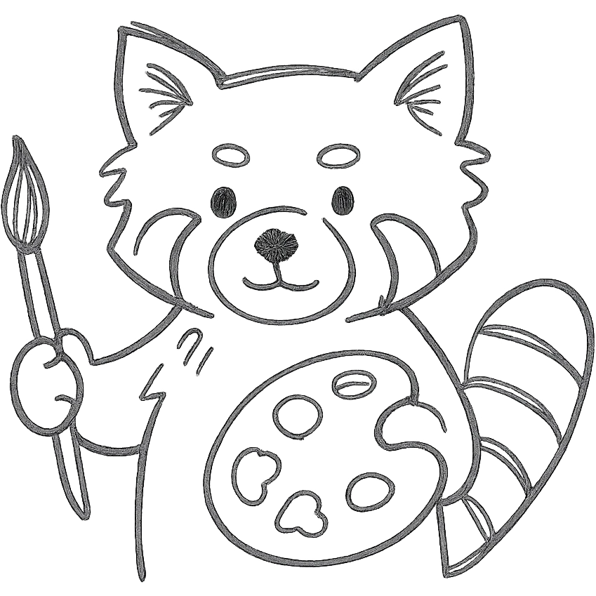 red panda with brush and pallet emoji